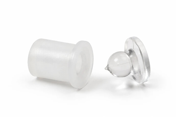 White Snapfix concealed clip-in acrylic sign standoffs
